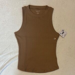 American Eagle Outfitters Tan Ribbed Tank Top